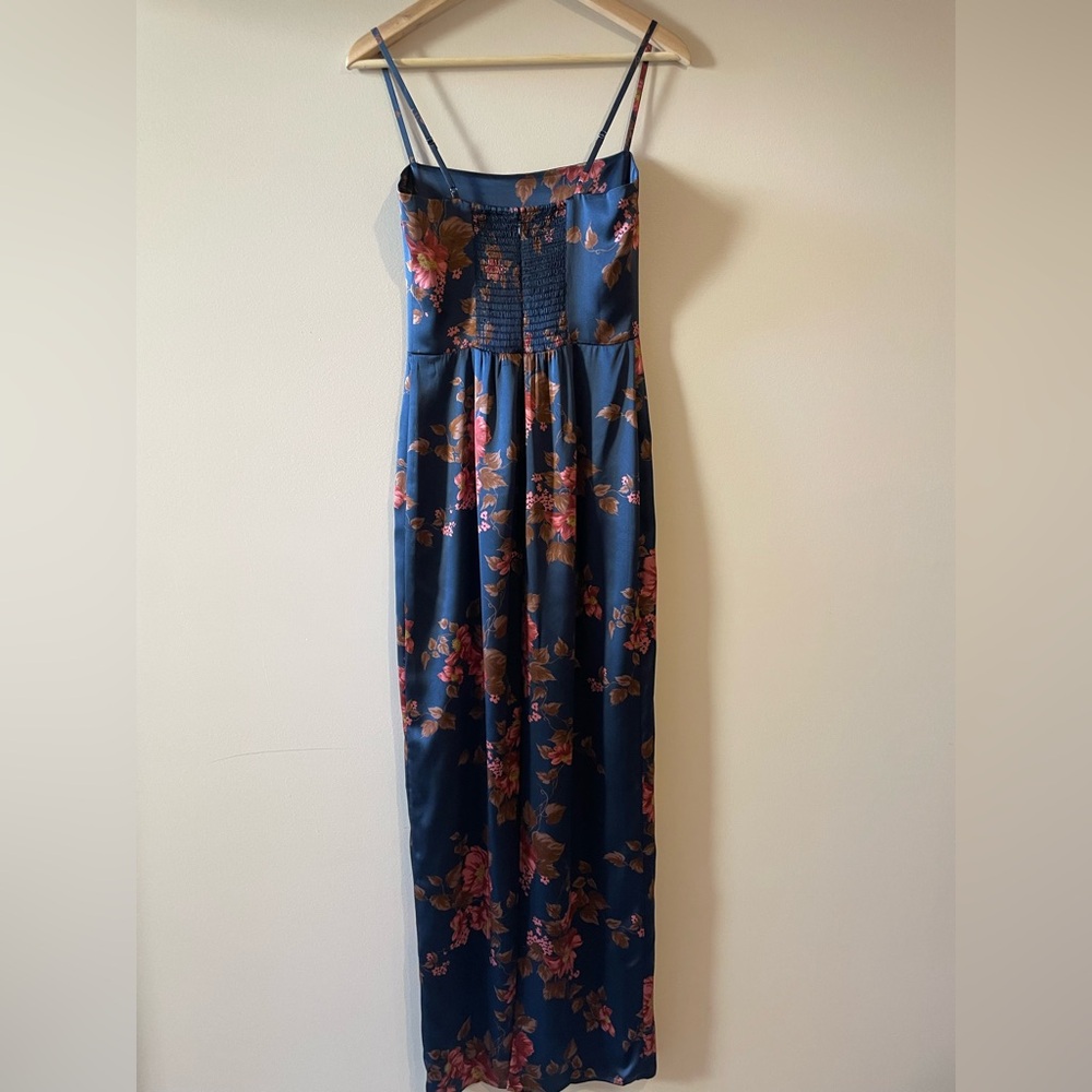 NEW Reformation Frankie Silk Maxi Navy Floral Dress Gown Lyric | US 0 UK 4 - Picture 7 of 12